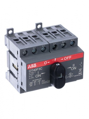 Рубильник реверсивный OT40F3C 40А (23А AC23) ABB 1SCA104913R1001 Рубильник реверсивный OT40F3C 40А (23А AC23) ABB 1SCA104913R1001