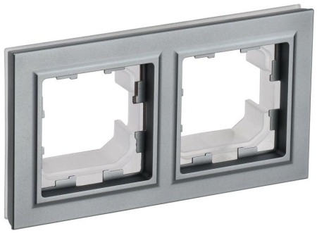 Рамка 2-м IP44 BRITE РУ-2-БрС-44 сталь IEK BR-M22-44-K46