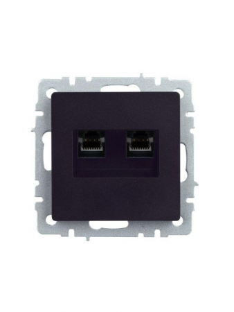 Розетка компьютерная двойн. СП RJ45 кат.5E BRITE РК10-2-БрЧ механизм черн. IEK BR-K20-1-K02 Розетка компьютерная двойн. СП RJ45 кат.5E BRITE РК10-2-БрЧ механизм черн. IEK BR-K20-1-K02