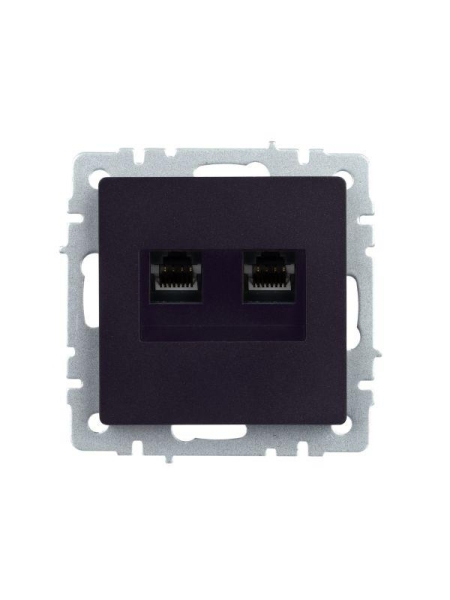 Розетка компьютерная двойн. СП RJ45 кат.5E BRITE РК10-2-БрЧ механизм черн. IEK BR-K20-1-K02 Розетка компьютерная двойн. СП RJ45 кат.5E BRITE РК10-2-БрЧ механизм черн. IEK BR-K20-1-K02