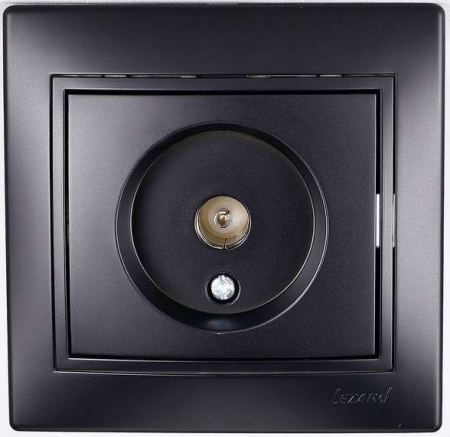 Розетка телевизионная проходная TV СП Mira черн. бархат LEZARD 701-4242-129