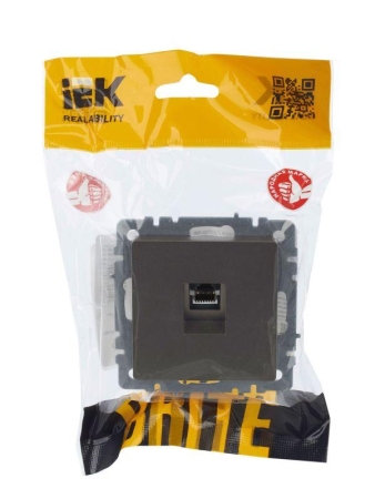 Розетка компьютерная СП RJ45 кат.5E BRITE РК10-БрШ механизм шампань IEK BR-K10-1-K37 Розетка компьютерная СП RJ45 кат.5E BRITE РК10-БрШ механизм шампань IEK BR-K10-1-K37