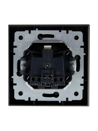 Розетка СП BRITE РСР14-1-0-БрС 16А в сборе с заземл. защ. шторки сталь IEK BR-R14-16-K46-F