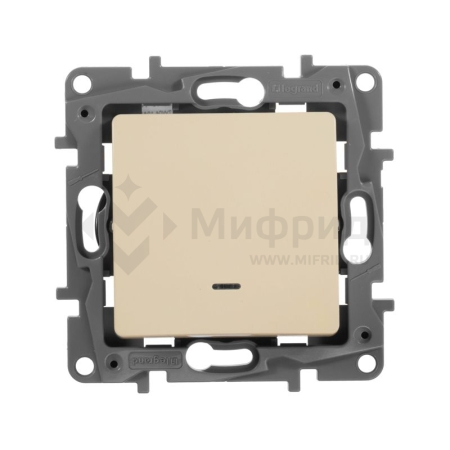 Переключатель 1-кл. СП Etika Plus 10А IP20 250В 10AX с подсветкой безвинтов. зажимы механизм сл. кость IEK 672315