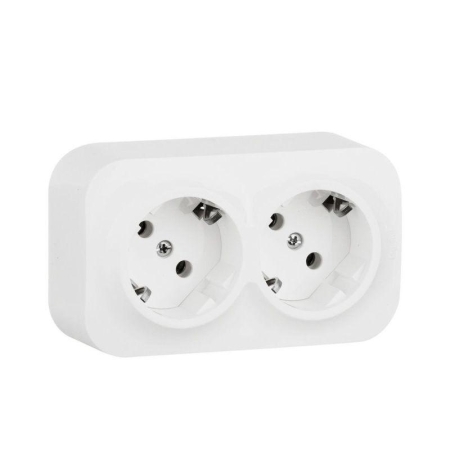 Розетка 2-м ОП Quteo 16А IP20 250В 2х2P+E с заземл. без защ. шторок бел. IEK 782233 Розетка 2-м ОП Quteo 16А IP20 250В 2х2P+E с заземл. без защ. шторок бел. IEK 782233