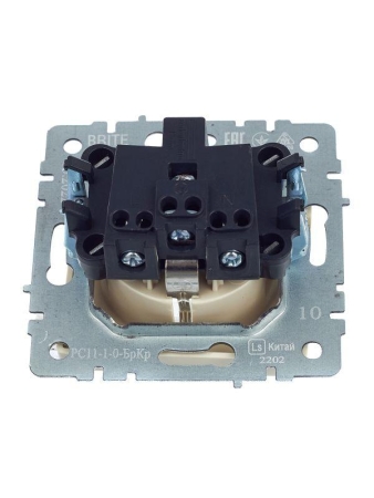 Розетка BRITE РС11-1-0-БрКр 16А с заземл. без защ. шторки механизм беж. IEK BR-R11-16-K10 Розетка BRITE РС11-1-0-БрКр 16А с заземл. без защ. шторки механизм беж. IEK BR-R11-16-K10