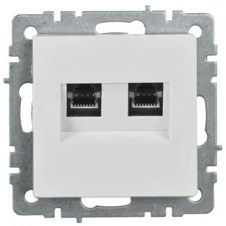 Розетка компьютерная двойн. СП RJ45 кат.5E BRITE РК10-2-БрБ механизм бел. IEK BR-K20-1-K01 Розетка компьютерная двойн. СП RJ45 кат.5E BRITE РК10-2-БрБ механизм бел. IEK BR-K20-1-K01