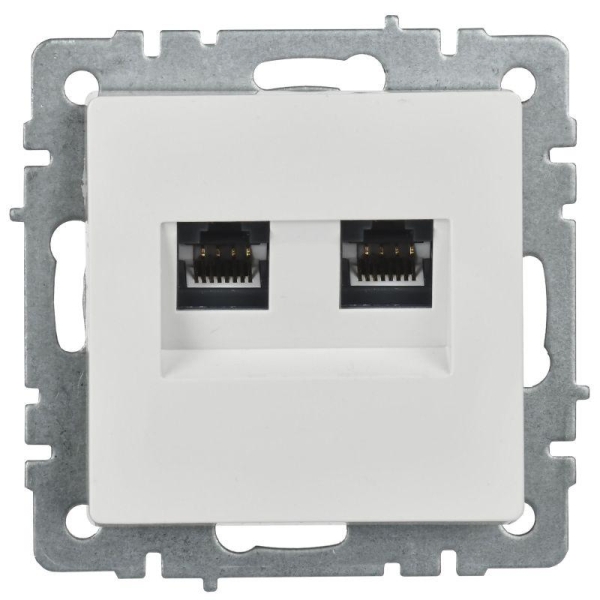 Розетка компьютерная двойн. СП RJ45 кат.5E BRITE РК10-2-БрБ механизм бел. IEK BR-K20-1-K01 Розетка компьютерная двойн. СП RJ45 кат.5E BRITE РК10-2-БрБ механизм бел. IEK BR-K20-1-K01