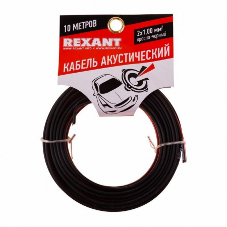 Кабель Stereo 2х1.00 красн./черн. (уп.10м) Rexant 01-6105-3-10 Кабель Stereo 2х1.00 красн./черн. (уп.10м) Rexant 01-6105-3-10