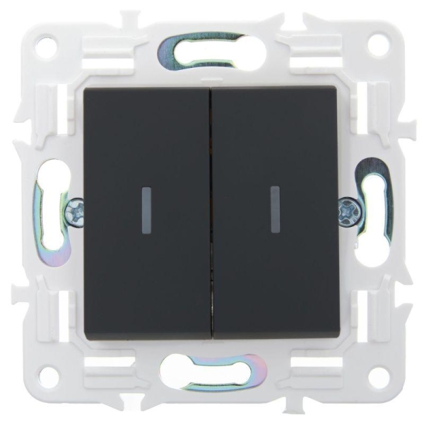 Выключатель 2-кл. SKANDY 10А SK-V04G графит IEK SK-V20-0-10-K53