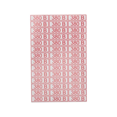 Наклейка знак электробезопасности " 380 В" 10х30мм Rexant 56-0008