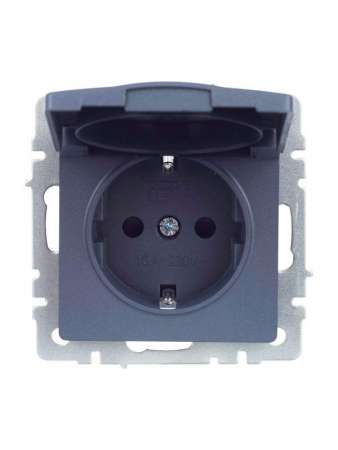 Розетка BRITE РСбш10-3-БрМ 16А IP20 с заземл. защ. шторки с крышкой механизм маренго IEK BR-R16-16-K35 Розетка BRITE РСбш10-3-БрМ 16А IP20 с заземл. защ. шторки с крышкой механизм маренго IEK BR-R16-16-K35