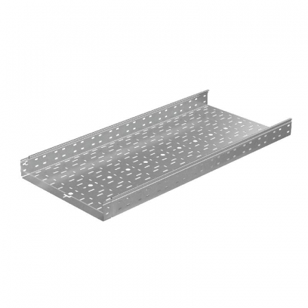 Лоток листовой перфорированный 500х80 L3000 сталь 1мм "Быстрый монтаж ПЛЮС" LPplus80-500-1.0-3000 оцинк. КМ PL0256