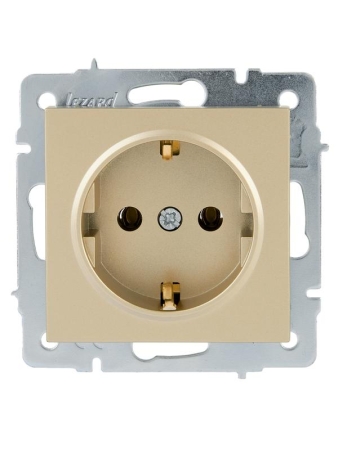 Розетка VESNA с заземл. ПБТ зол. LEZARD 742-3688-122B Розетка VESNA с заземл. ПБТ зол. LEZARD 742-3688-122B