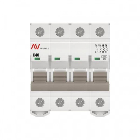 Выключатель автоматический модульный 4п C 40А 6кА AV-6 AVERES EKF mcb6-4-40C-av Выключатель автоматический модульный 4п C 40А 6кА AV-6 AVERES EKF mcb6-4-40C-av