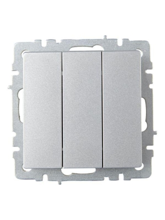 Выключатель 3-кл. СП BRITE ВС10-3-0-БрА 10А механизм алюм. IEK BR-V30-0-10-K47