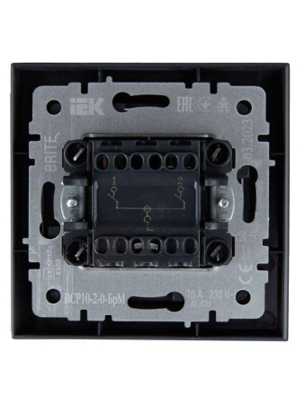 Выключатель 2-кл. СП BRITE ВСР10-2-0-БрМ 10А в сборе маренго IEK BR-V20-0-10-K35-F