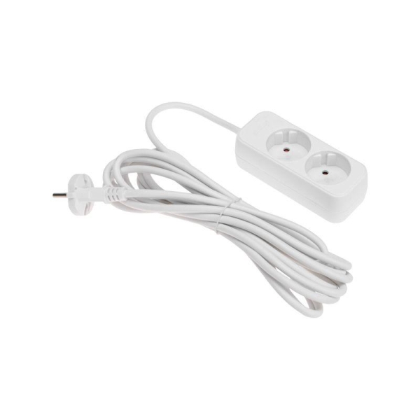 Удлинитель 2х5м без заземл. STANDARD 2х1кв.мм бел. Rexant 13-4002