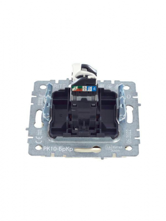 Розетка компьютерная СП RJ45 кат.5E BRITE РК10-БрКр механизм беж. IEK BR-K10-1-K10 Розетка компьютерная СП RJ45 кат.5E BRITE РК10-БрКр механизм беж. IEK BR-K10-1-K10