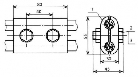 Зажим средней анкеровки КС-052-2