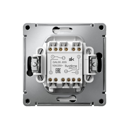 Переключатель 2-кл. ArtGallery 10AX быстрозажим. клем. механизм карбон SE GAL001065S