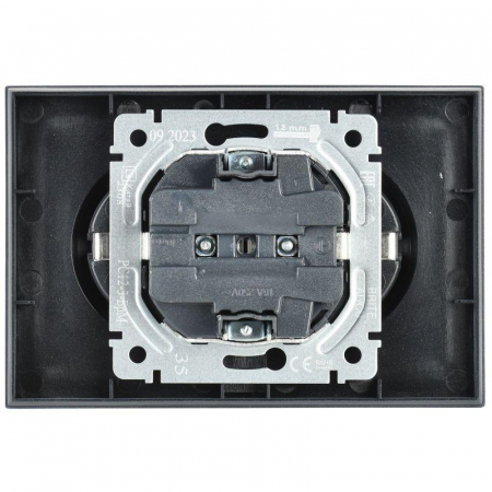 Розетка 2-м СП BRITE РС12-3-БрМ 16А в сборе с заземл. без защ. шторок маренго IEK BR-R21-16-K35-F