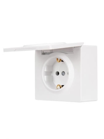 Розетка 1-мест. с заземл. с крышкой LETO ПБТ бел. LEZARD 752-0200-123B Розетка 1-мест. с заземл. с крышкой LETO ПБТ бел. LEZARD 752-0200-123B