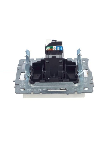 Розетка компьютерная СП RJ45 кат.5E BRITE РК10-БрЖ механизм жемчуж. IEK BR-K10-1-K36 Розетка компьютерная СП RJ45 кат.5E BRITE РК10-БрЖ механизм жемчуж. IEK BR-K10-1-K36