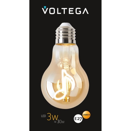 Лампа светодиодная филаментная Loft 271 A60 3Вт 2400К E27 Voltega 8582 Лампа светодиодная филаментная Loft 271 A60 3Вт 2400К E27 Voltega 8582