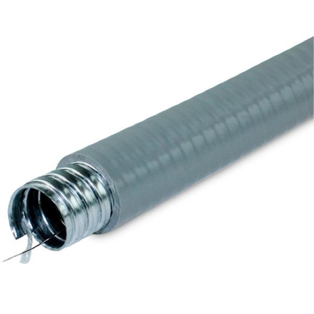 Металлорукав в ПВХ изоляции МПГ НГ толстостенный 32 с протяжкой сер. (уп.20м) ГОФРОМАТИК zeta42854
