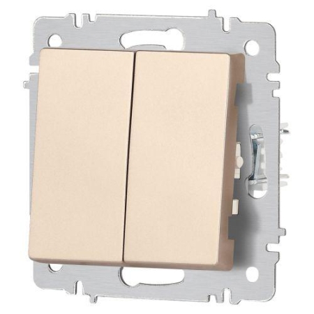 Переключатель 2-кл. СП Accent 6-107-04 10А IP20 250В AL/CU шампань Intro Б0063562