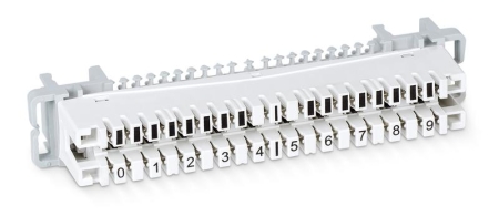 Плинт размыкаемый DM-10P-P на 10 пар крепление на хомут и штангу маркировка 0-9 Cabeus 7236c