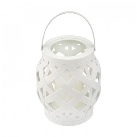 Фонарь декоративный 14х14х16.5см тепл. бел. со свечкой корпус плетеный бел. Neon-Night 513-057