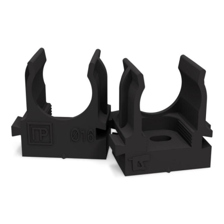 Держатель для труб (клипса) d16мм для монтажного пистолета атмосферостойкая черн. Промрукав PR13.0405