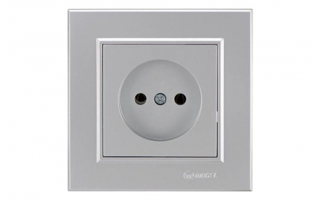 Розетка 1-м СП Karea 10А IP20 б/з сереб. Makel 56065022 Розетка 1-м СП Karea 10А IP20 б/з сереб. Makel 56065022