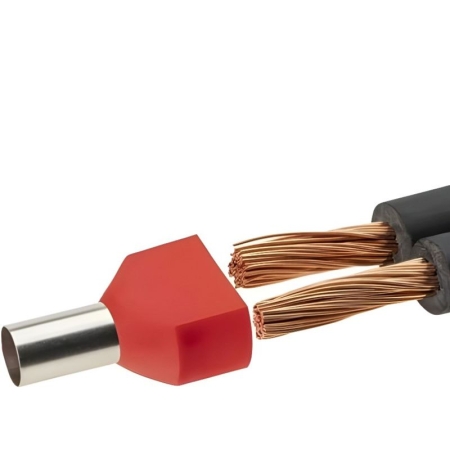 Наконечник-гильза двойная с изолир.фланцем 6кв.мм (НШВИ2) желт. DKC IFD2-6.0-14YW