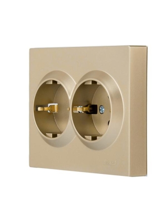 Розетка VESNA двойная с заземл. ПБТ зол. LEZARD 742-3600-127B Розетка VESNA двойная с заземл. ПБТ зол. LEZARD 742-3600-127B