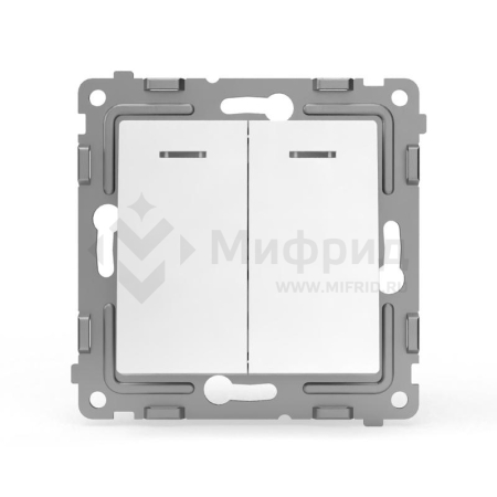 Выключатель 2-кл. СП Pixel 10А IP20 с индикатором механизм бел. TOKOV ELECTRIC TKE-PX-V2I-C01