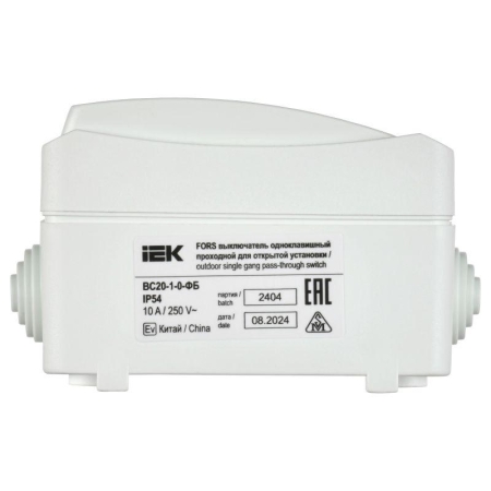 Выключатель проходной 1-кл. ОП Форс IP54 ВС20-1-0-ФБ бел. IEK EVS10-K01-10-54-DC
