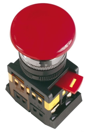 Кнопка "Грибок" AEAL-22 d22мм 1НО+1НЗ 240В с фиксацией красн. GENERICA BBG60-AEAL-K04