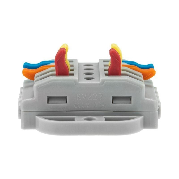 Клемма строительно-монтажная СМК проходная 222-424P 4п 0.08-4кв.мм с монтажной площадкой сер. (уп.25шт) Rexant 07-6264