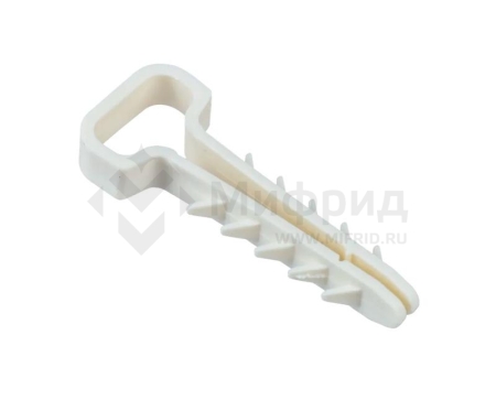 Дюбель-хомут PCD-F 06х12-45-100WH для плоского кабеля PA6.6 бел. (уп.100шт) JazzWay 5054943