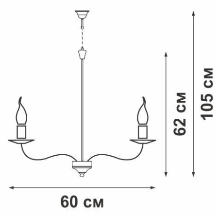 Люстра 5xE14 макс. 40Вт Vitaluce V1184/5