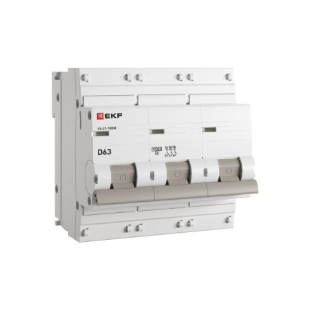 Выключатель автоматический модульный 3п D 63А 10kA ВА 47-100M без теплового расцеп. PROxima EKF mcb47100m-3-63D-pro Выключатель автоматический модульный 3п D 63А 10kA ВА 47-100M без теплового расцеп. PROxima EKF mcb47100m-3-63D-pro