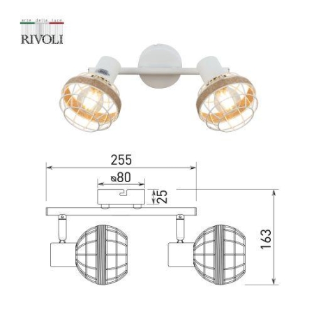 Светильник Anselma 7034-702 2хE14 40Вт настенно-потолочный спот поворотный Rivoli Б0051975 Светильник Anselma 7034-702 2хE14 40Вт настенно-потолочный спот поворотный Rivoli Б0051975