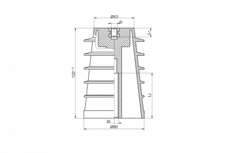 Изоляторы опорные полимерные типа ИОРП-10 на напряжение 10 кВ