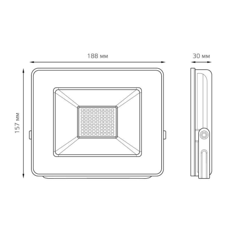 Прожектор светодиодный Elementary 50Вт 6500К IP65 4250лм 200-240В ДО ПРОМО G2 черн. GAUSS 613100350P