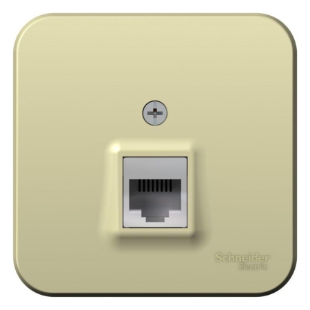 Розетка компьютерная 1-м ОП Blanca RJ45 кат.5E с изолир. пластиной беж. SE BLNIA045007