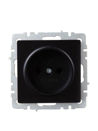 Розетка BRITE РС10-1-0-БрЧ 10А без заземл. без защ. шторок механизм черн. IEK BR-R10-10-K02