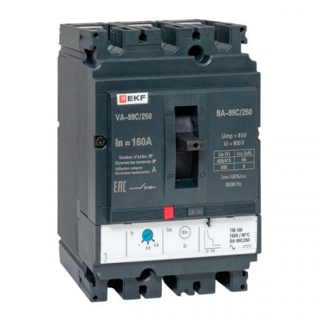 Выключатель автоматический 3п 250/160А 45кА ВА-99C Compact NS PROxima EKF mccb99C-250-160 Выключатель автоматический 3п 250/160А 45кА ВА-99C Compact NS PROxima EKF mccb99C-250-160